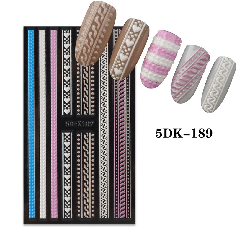 5D Embossed Stereoscopic Christmas Snowflake Nail Art Stickers Self Adhesive NH8