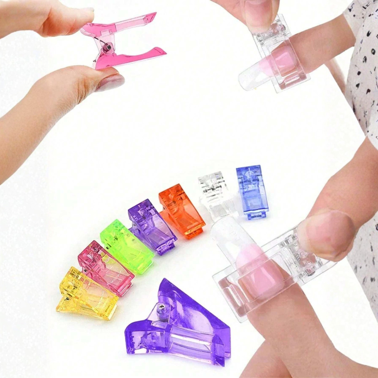 Nail Tip Clamps for Polygel Extension Nail Fixing Quick Building Clip Fingernail