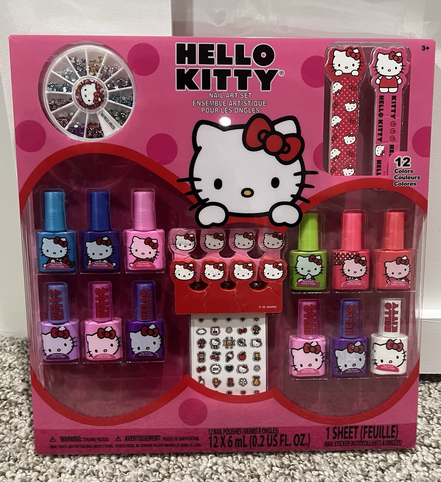 Hello Kitty Sanrio Gift Set Bundle Nail Art Kit Jewelry Case Dryer Lot 3 NIB