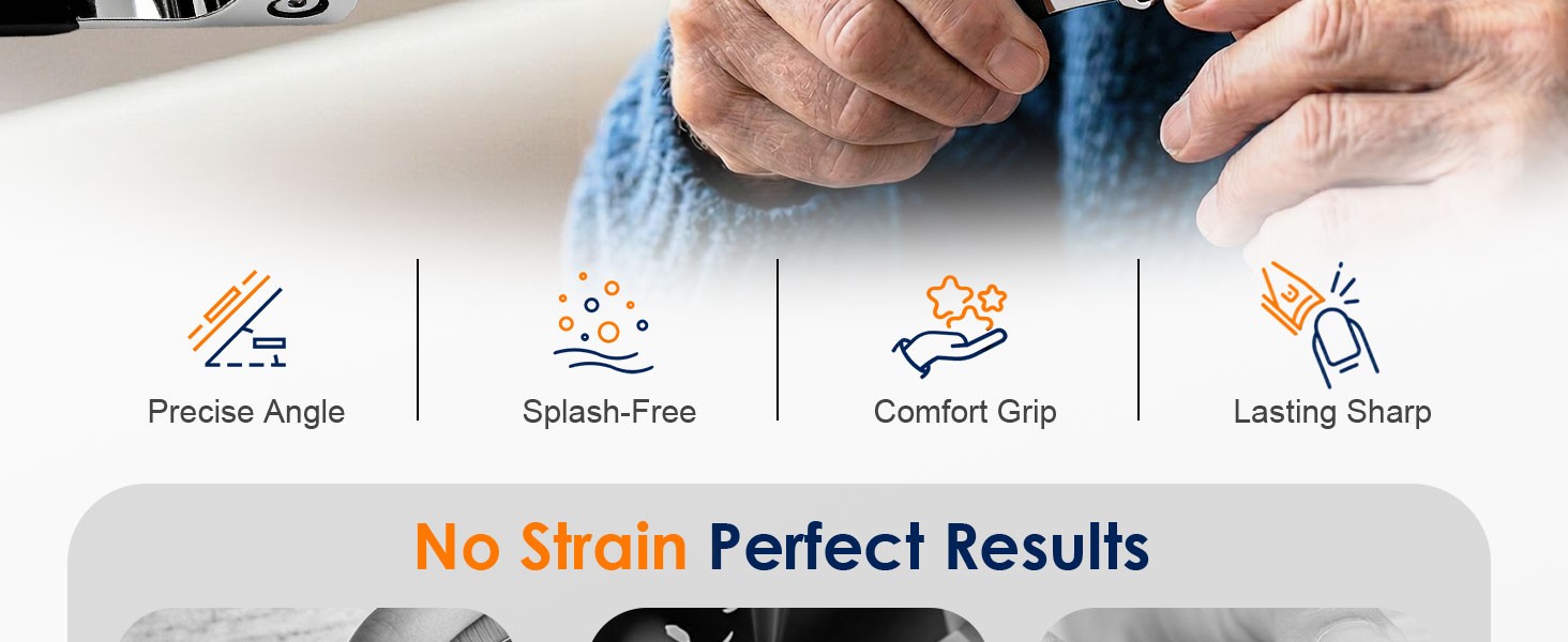 Wide Jaw Opening Anti-Splash Slanted Nail Clipper 3PCS Set with Case,