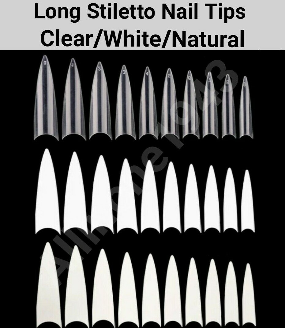 100/500/1000 pcs Long Stiletto French Artificial False Fake Nail Tips – Jargod