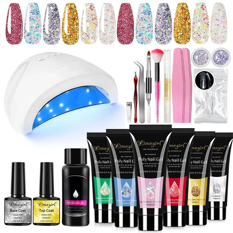 Limegirl Acrylic Manicure Kit UV LED Light Gel Varnish Kit Gel Extension NailKit