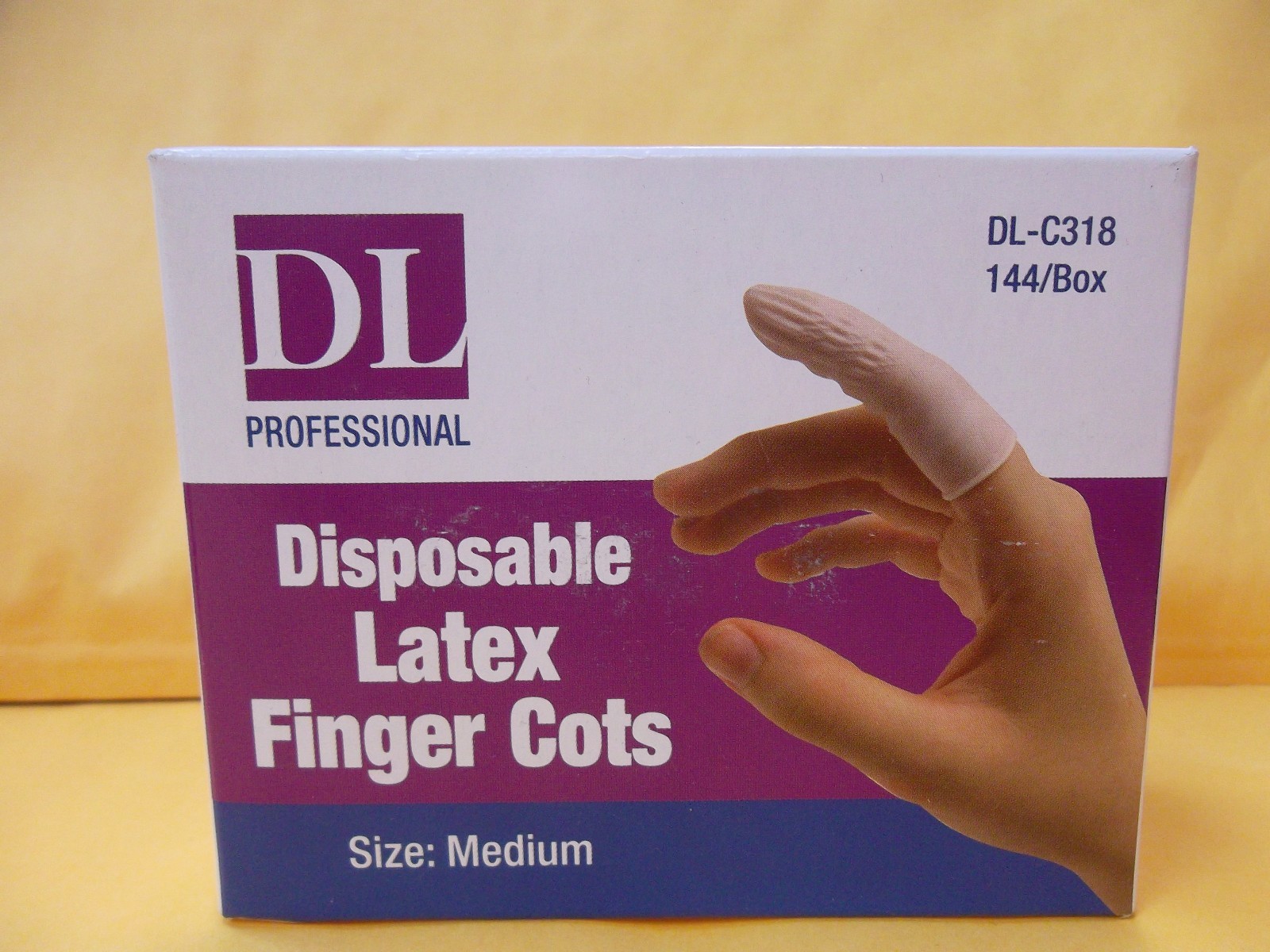 144 ct. Disposable Latex Finger Cots Size Medium – NEW in Box – FREE SHIP