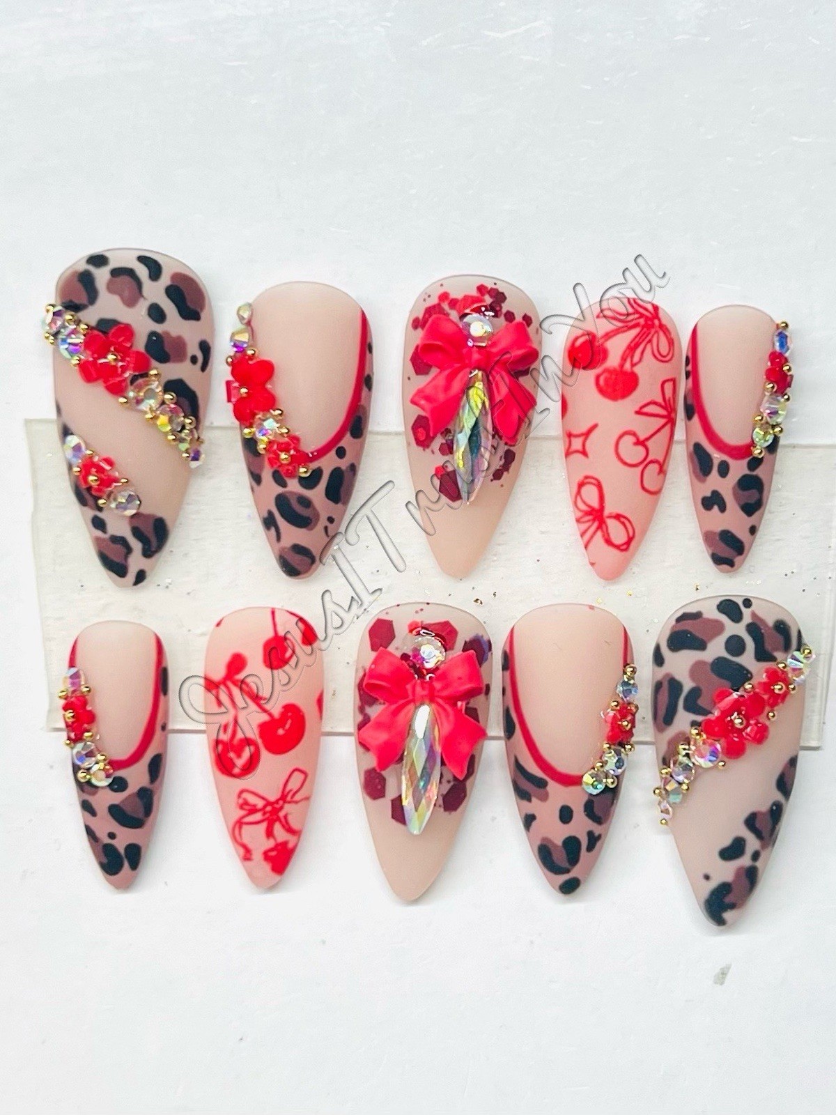 CLEARANCE – CUSTOM SHORT STILETTO GEL PRESS ON NAILS READY TO SHIP