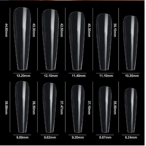 Curve Fake Nails Clear Natural Acrylic Artificial Nail Art Tips 500pcs