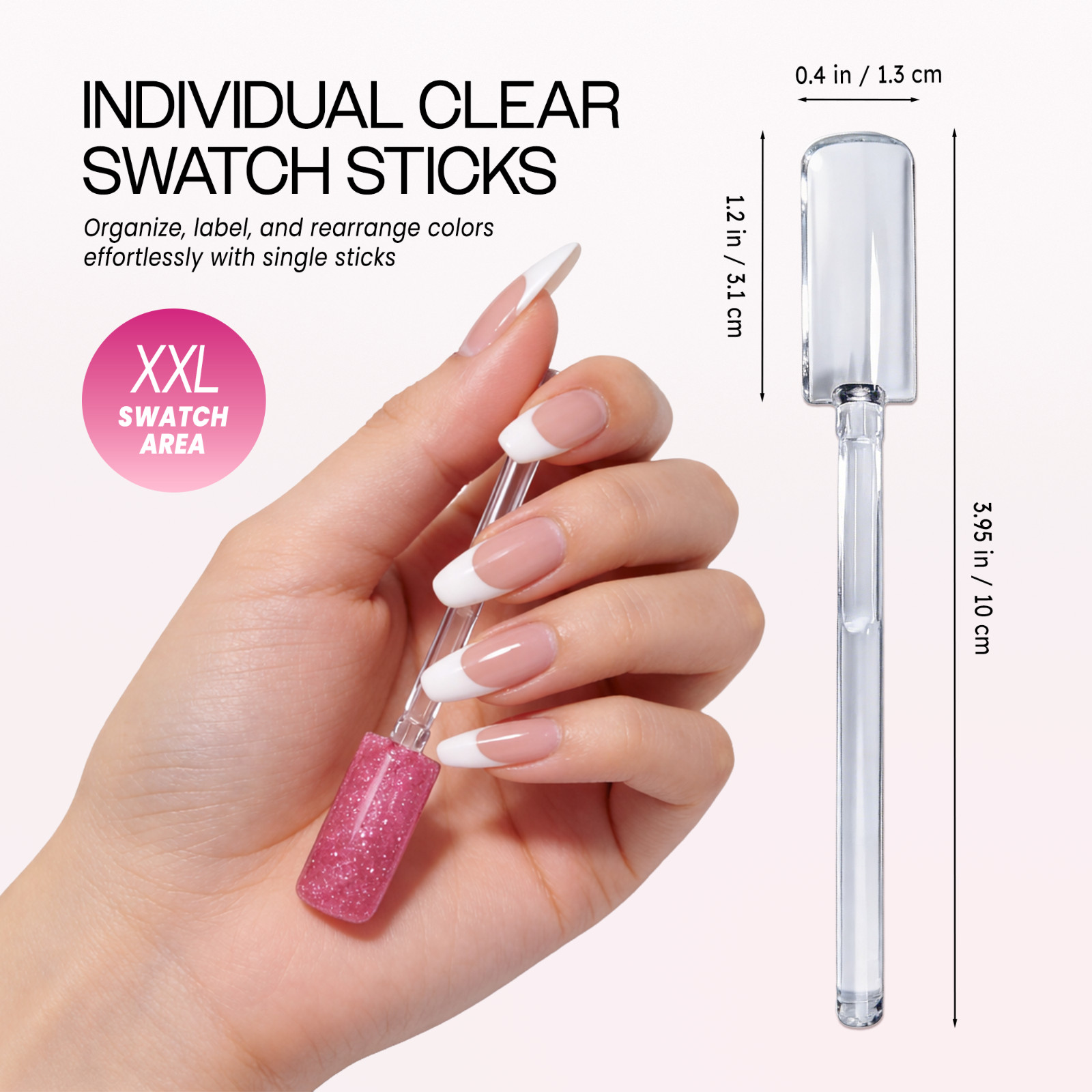 100pcs Beauticom Refill Clear Plastic Extra Nail Art Color Display Tip Sticks