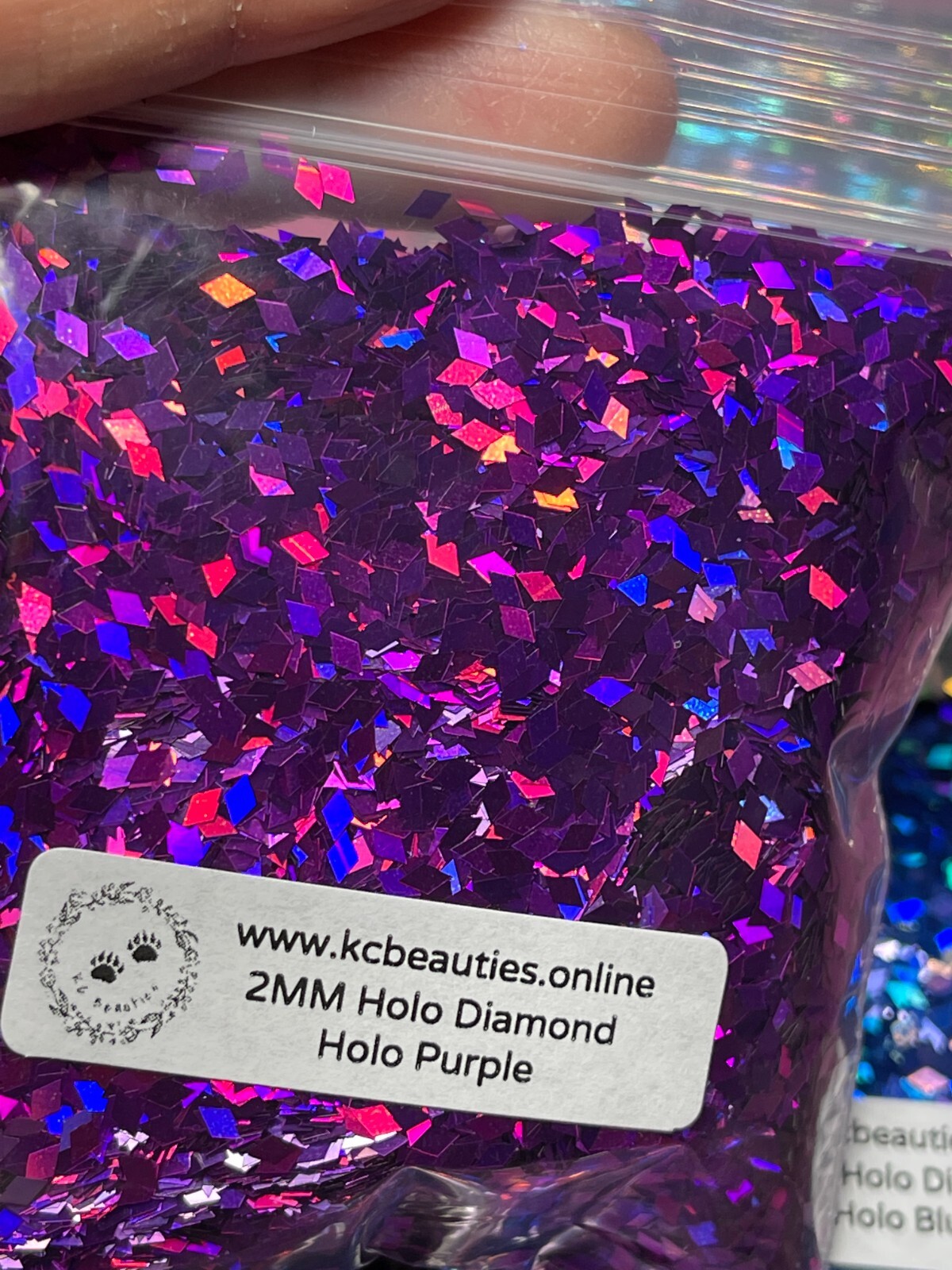 50g Solvent Resistant DIAMOND shape Glitter HOLO PURPLE Nail Art Craft