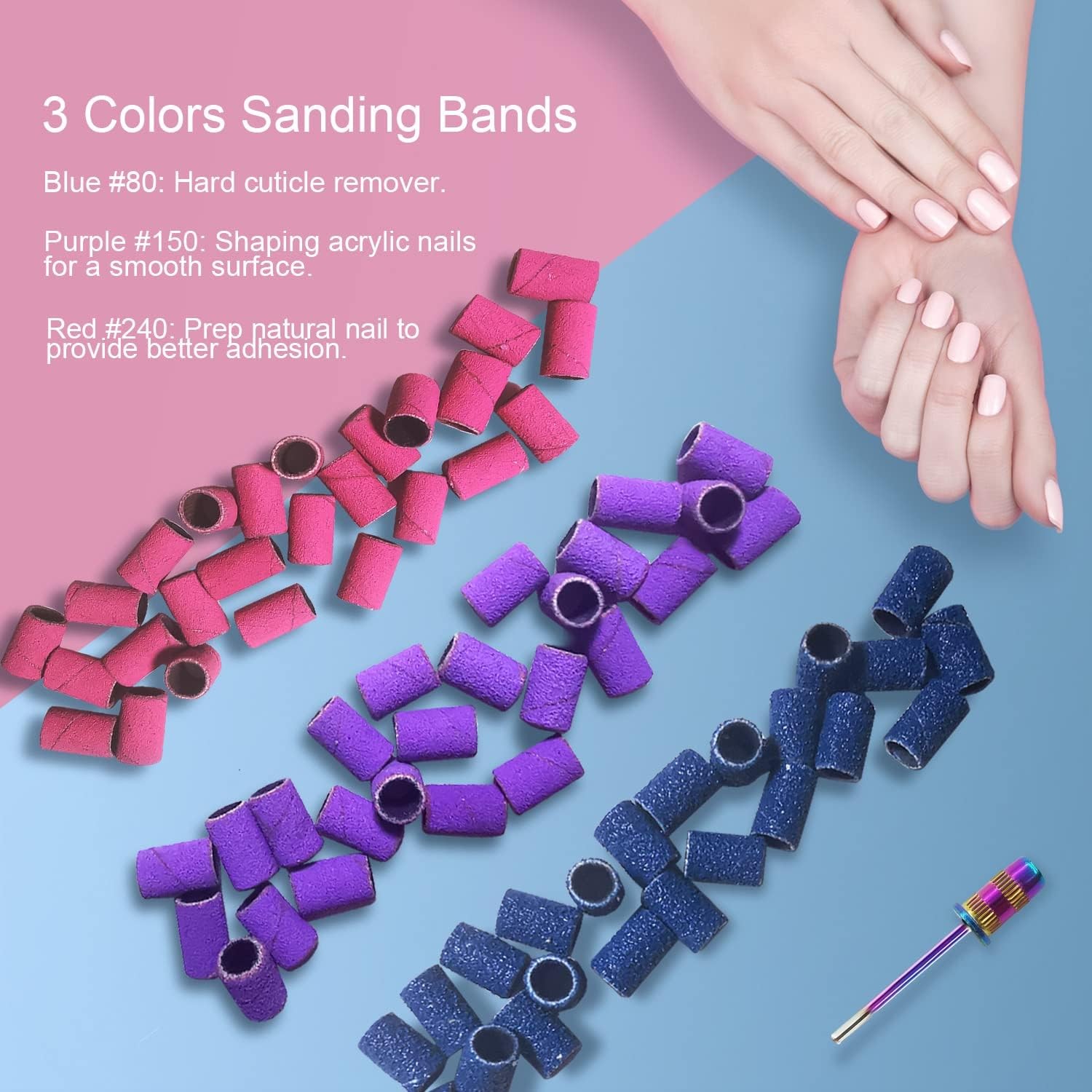 Sanding Bands for Nail Drill, Nail Drill Bits Sanding Bands Corfulra