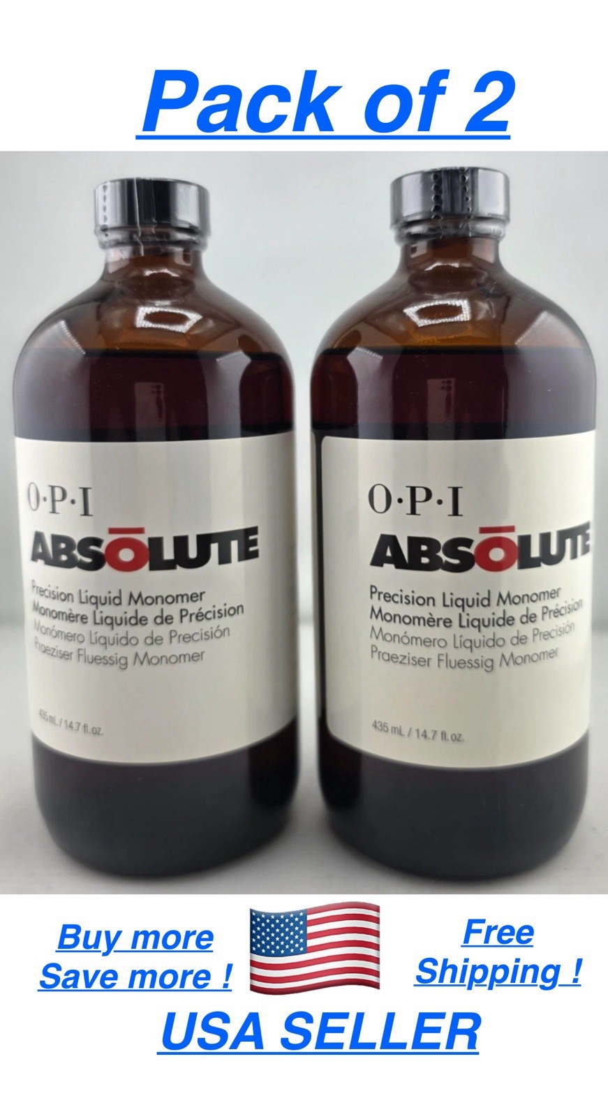 OPI Absolute Precision Liquid Monomer 14.7oz/435ml ( 2Pc )