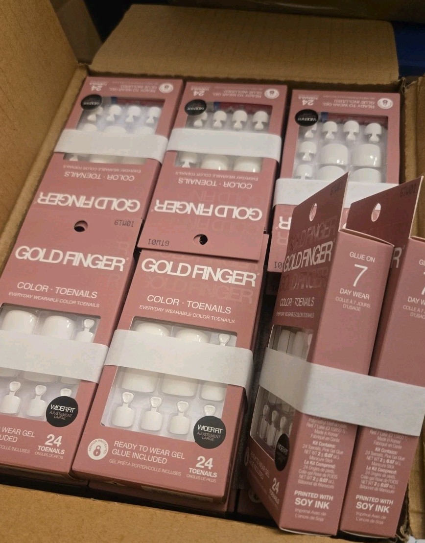Lot of 36 White Toenails Nail Glue Included in Each Box 6TW01
