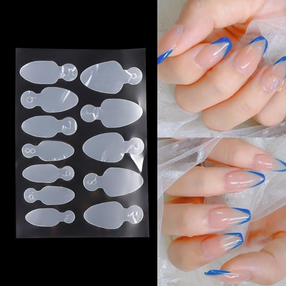 48 Pcs Silicone Mold Nails Inner Pad Nail Decals False Nail Tips Nail Art Ext…