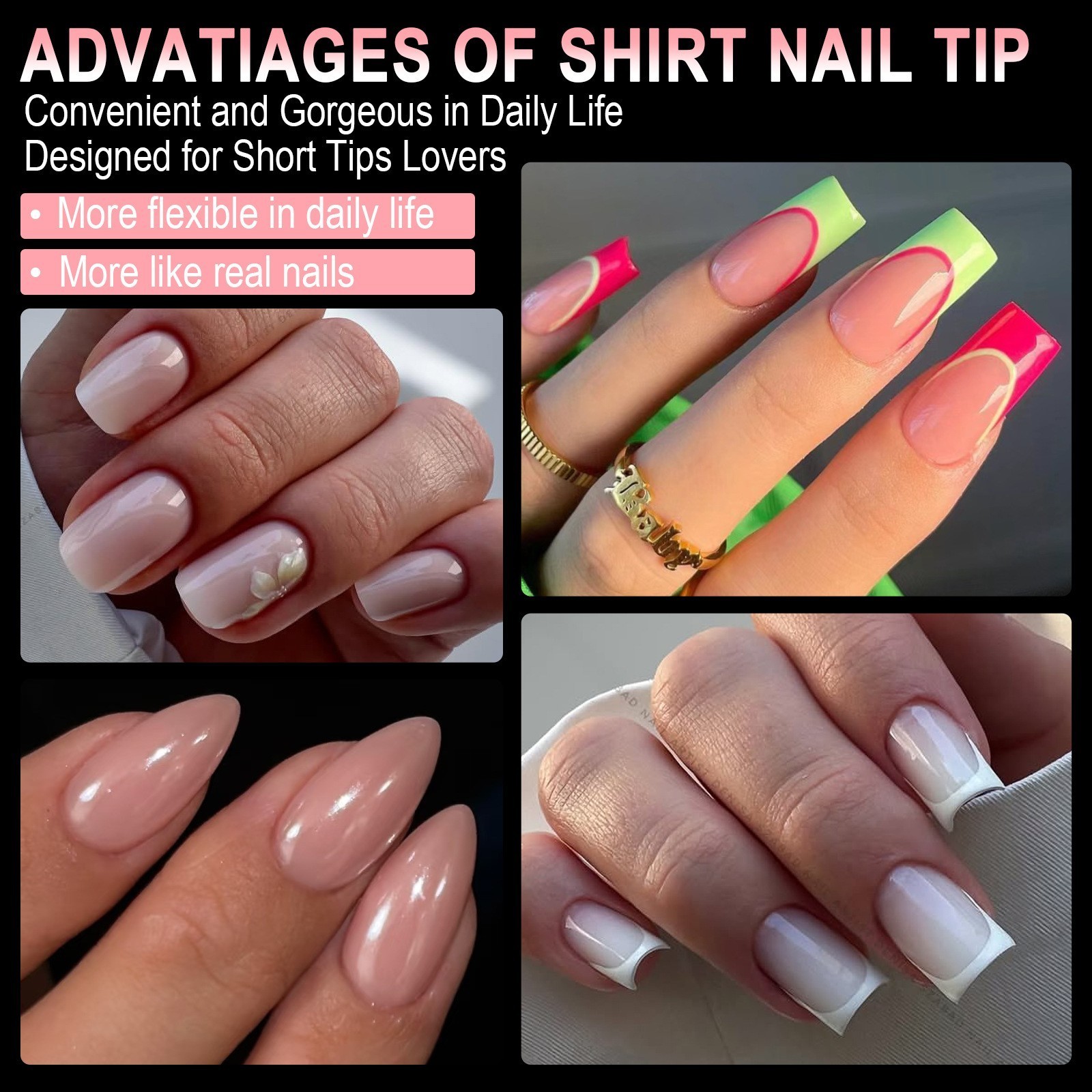 Soft Gel Tips 360PCS Full Cover Fake Nails Almond/Coffin/Oval/Square Nail Tips