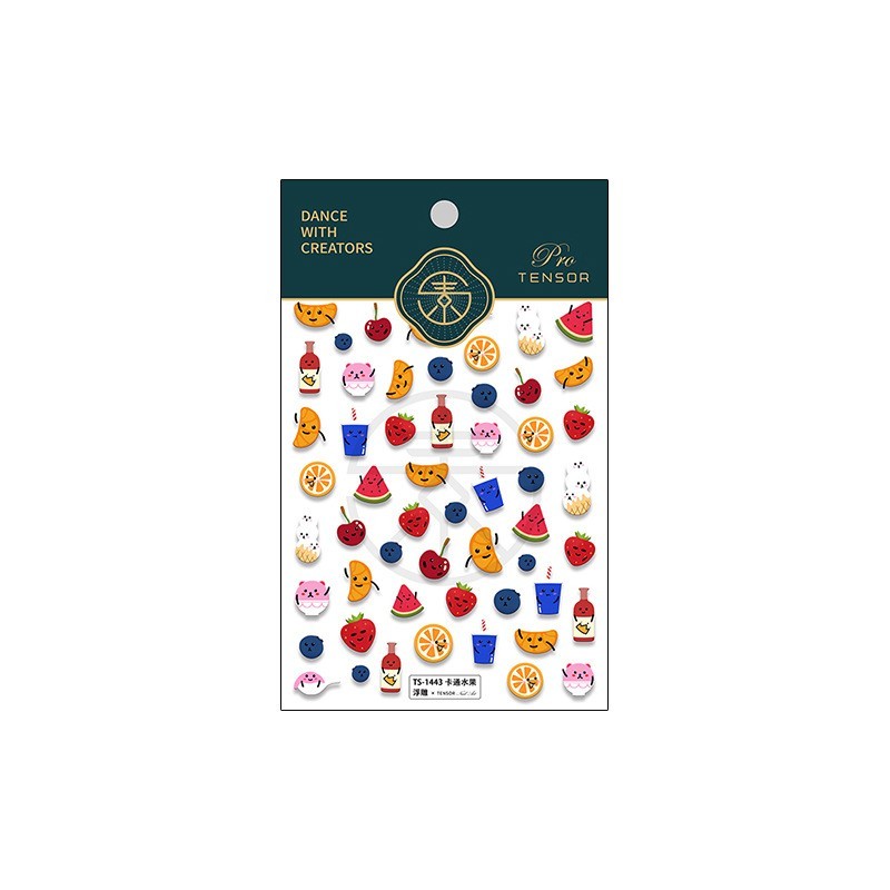 Cartoon Fruit Nail Stickers – Strawberry, Watermelon, Orange Designs (45)