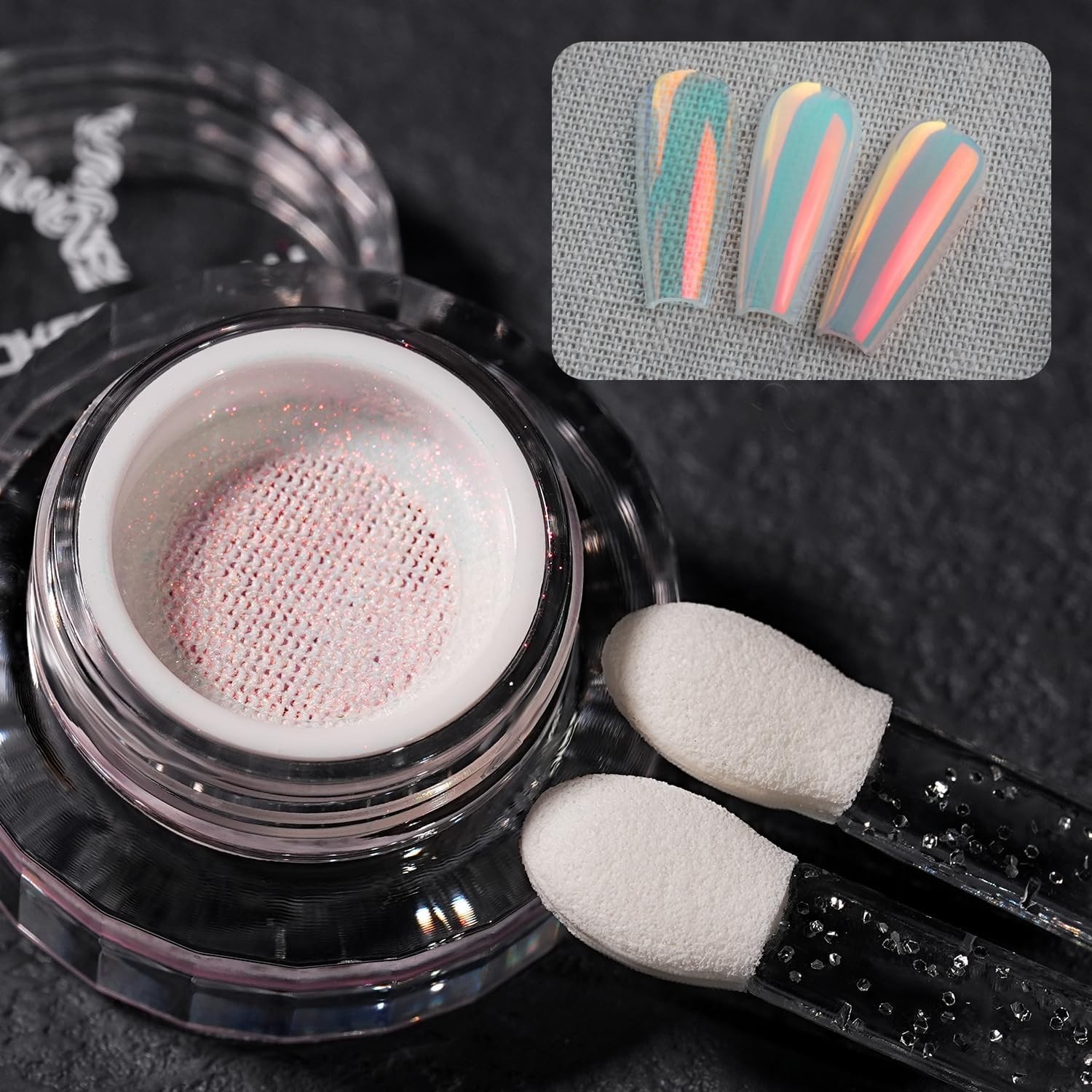 GleamTap Cushion Aurora Nail Powder GT111 Afterglow – Mermaid Chrome Glitter