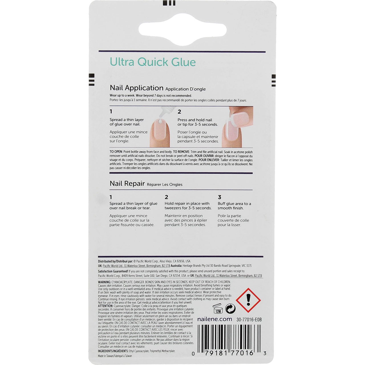 3 Pack Nailene Nail Artist Nail Glue, 0.1 oz