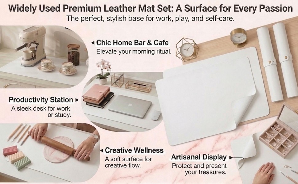 2 PCS Nail Art Table Mat, Soft Microfiber PU Leather Nail Pad, Foldable Nail Art