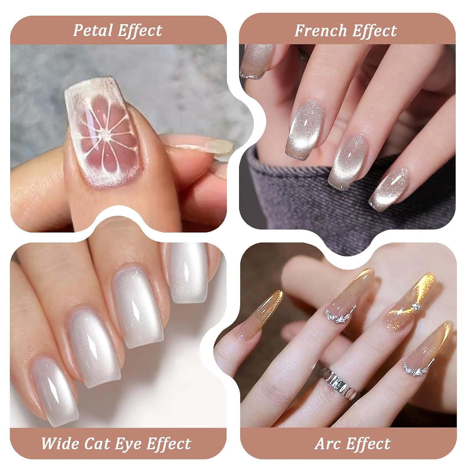 3 in 1 Cat Eye Nail Magnet Set, Multifunctional Wooden Handle Nail Magnet, Heart