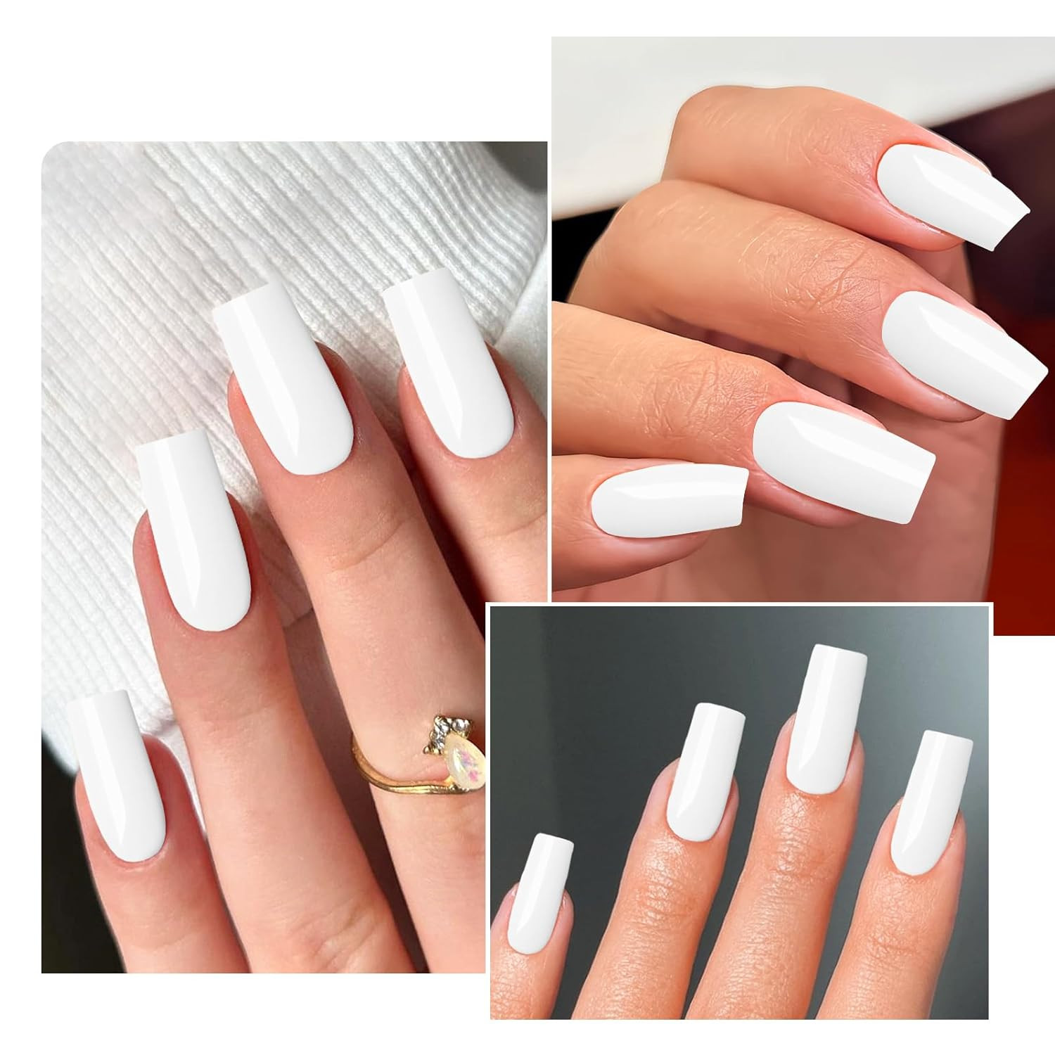 120pc Square Press on Nails Medium Long Ballerina Fake Nail Full Cover Artificia