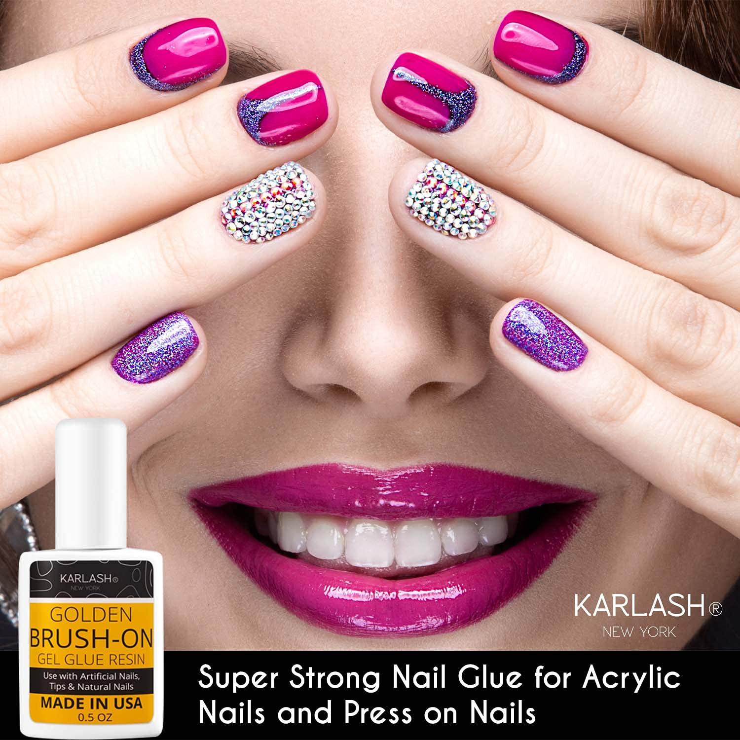 Karlash Gold Super Strong Nail Glue for Acrylic Nails and Press on Nails Nail…
