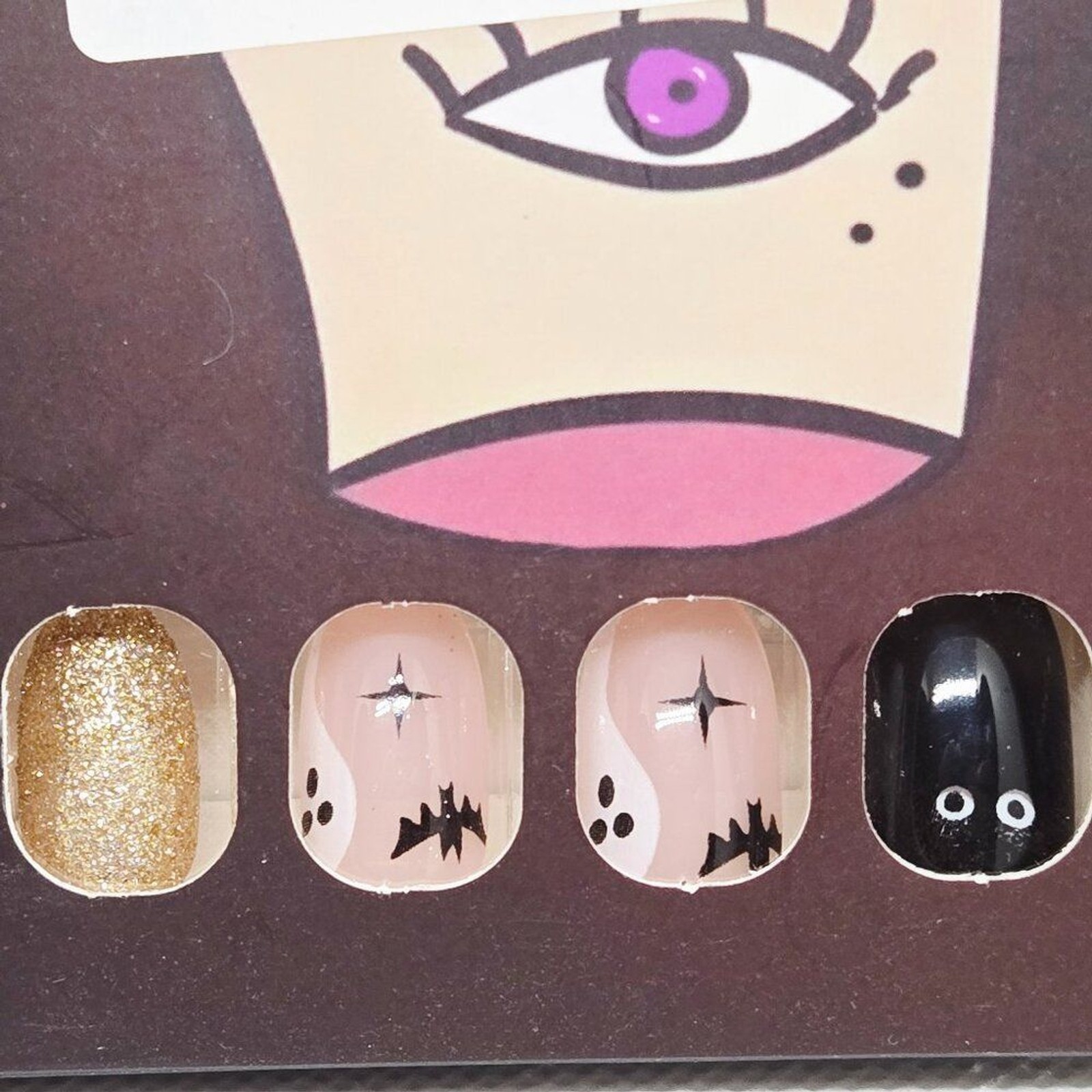 NIB SET OF 2 HALLOWEEN DECOR/PARTY PRESS ON NAILS, GHOSTS, PUMPKINS, 48 TOTAL