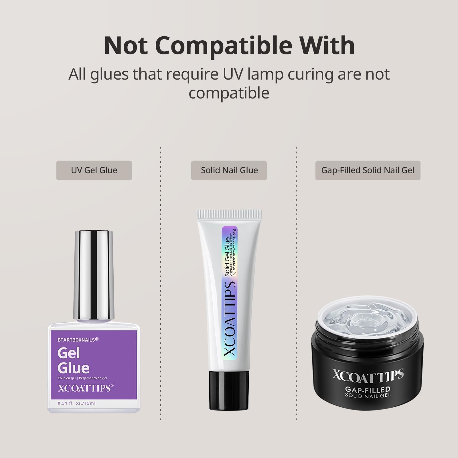 Nail Glue & Remover Set – Acetone-Free, Odorless, Gentle, Quick Apply for Press-