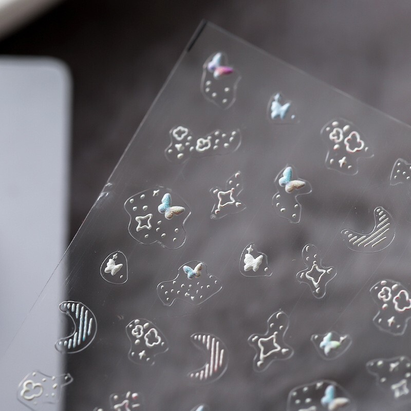 5D Star And Moon Nail Stickers, Self-Adhesive Nail Stickers, Nail Decals(142)