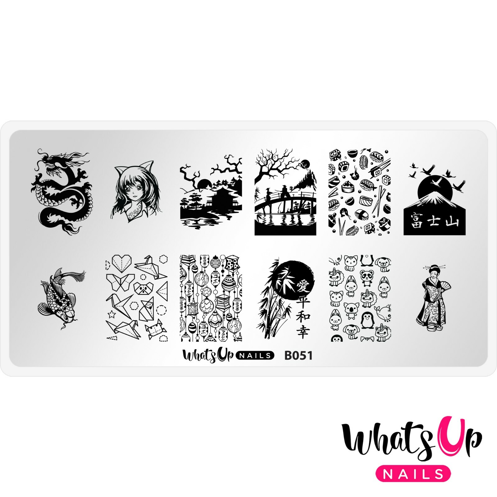 B051 I Just Want Sushi Stamping Plate For Stamped Nail Art Design