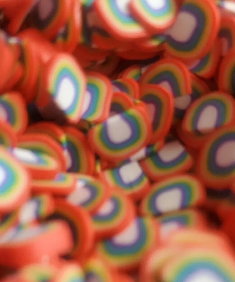 Tiny Clay Rainbows nail charms, small crafts, Pride Nails, Shaped Clay Slices