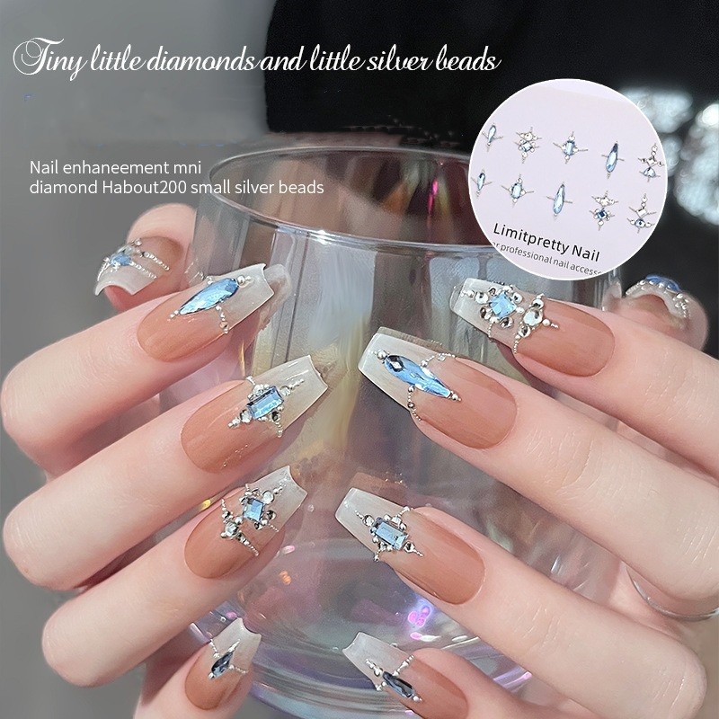 Mini Colorful Rhinestones Nail Art Charm, Multi Shape Flat Back Nail Gem