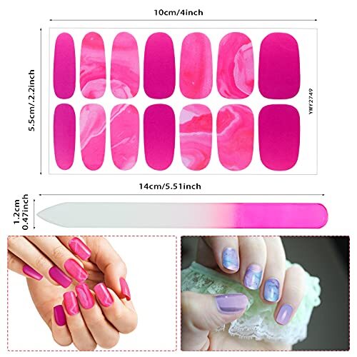 168 Pieces 12 Sheets Full Wrap Nail Polish Stickers Self Adhesive Lovely Style