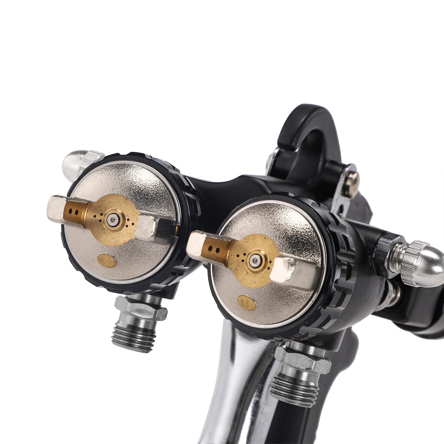Double Nozzle,Dual Heads,Two Component,Mirror Effect,Silver,Chrome,Air Powere…