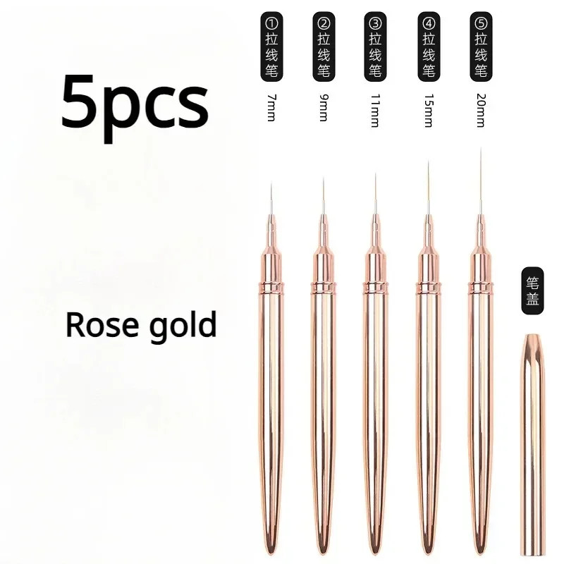 Nail Art Liner Brushes Set 6/9/12/15/18/25mm Fine Striping Drawing