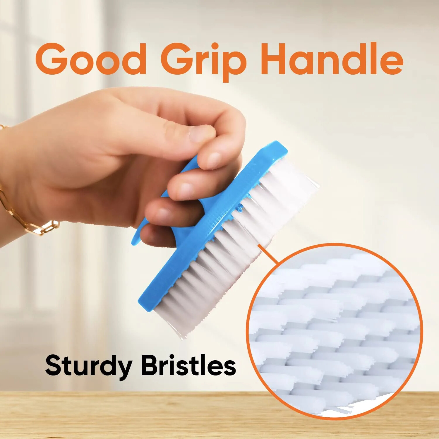 Superio Nail Brush Set 3 Pack Cleaner with Handle Durable Brush Scrubber – Blue