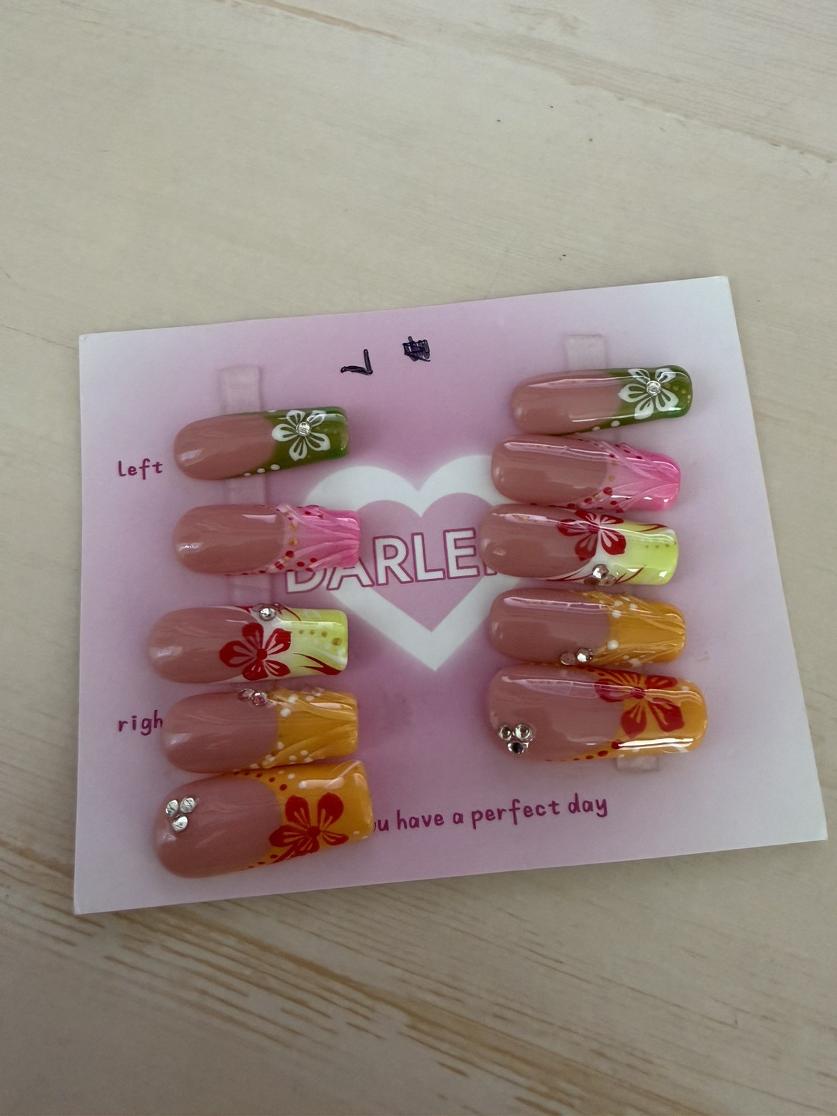 press on nails handmade size large