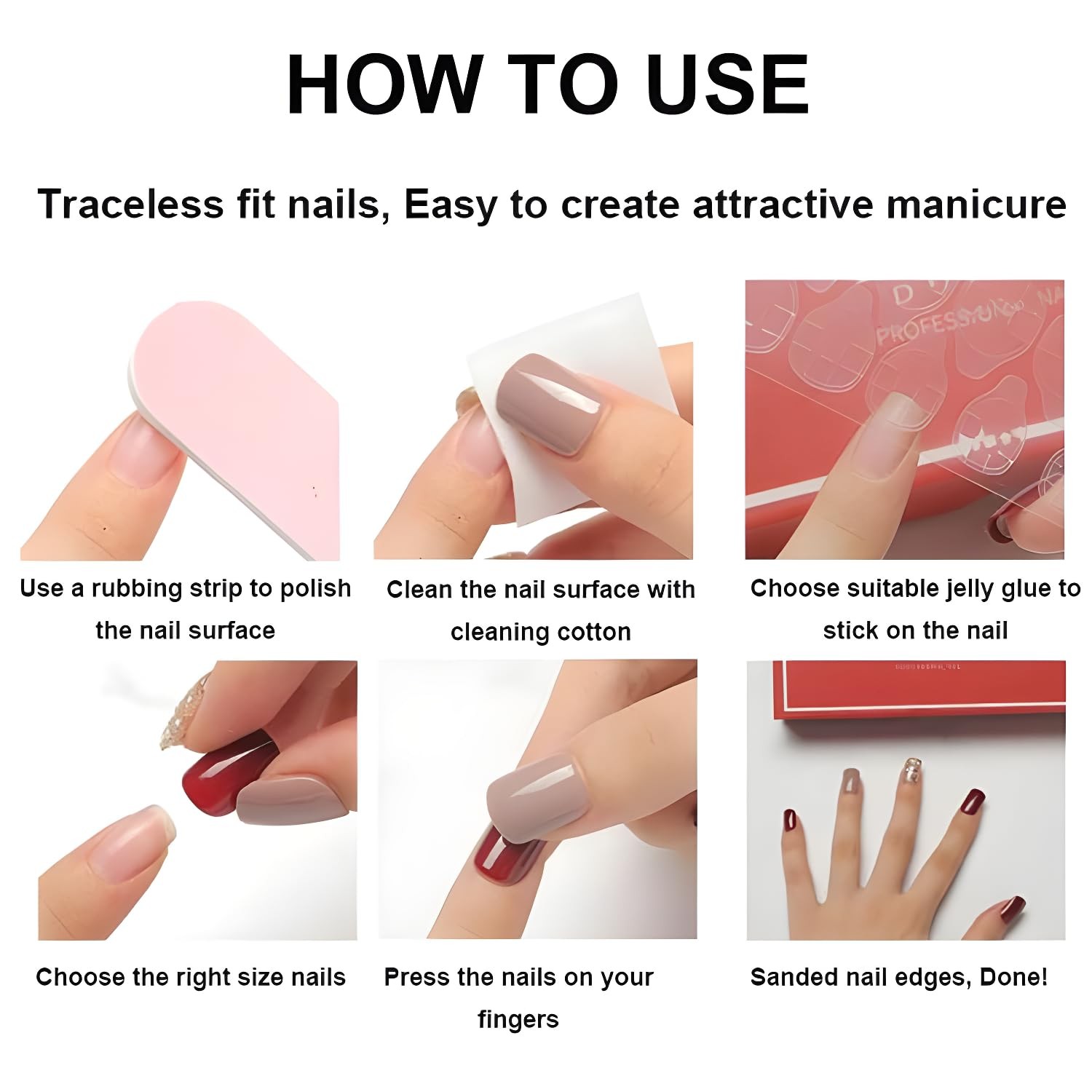 Flower Press on Nails Short Almond Fake Nails Glitter French Tip White Flower 1