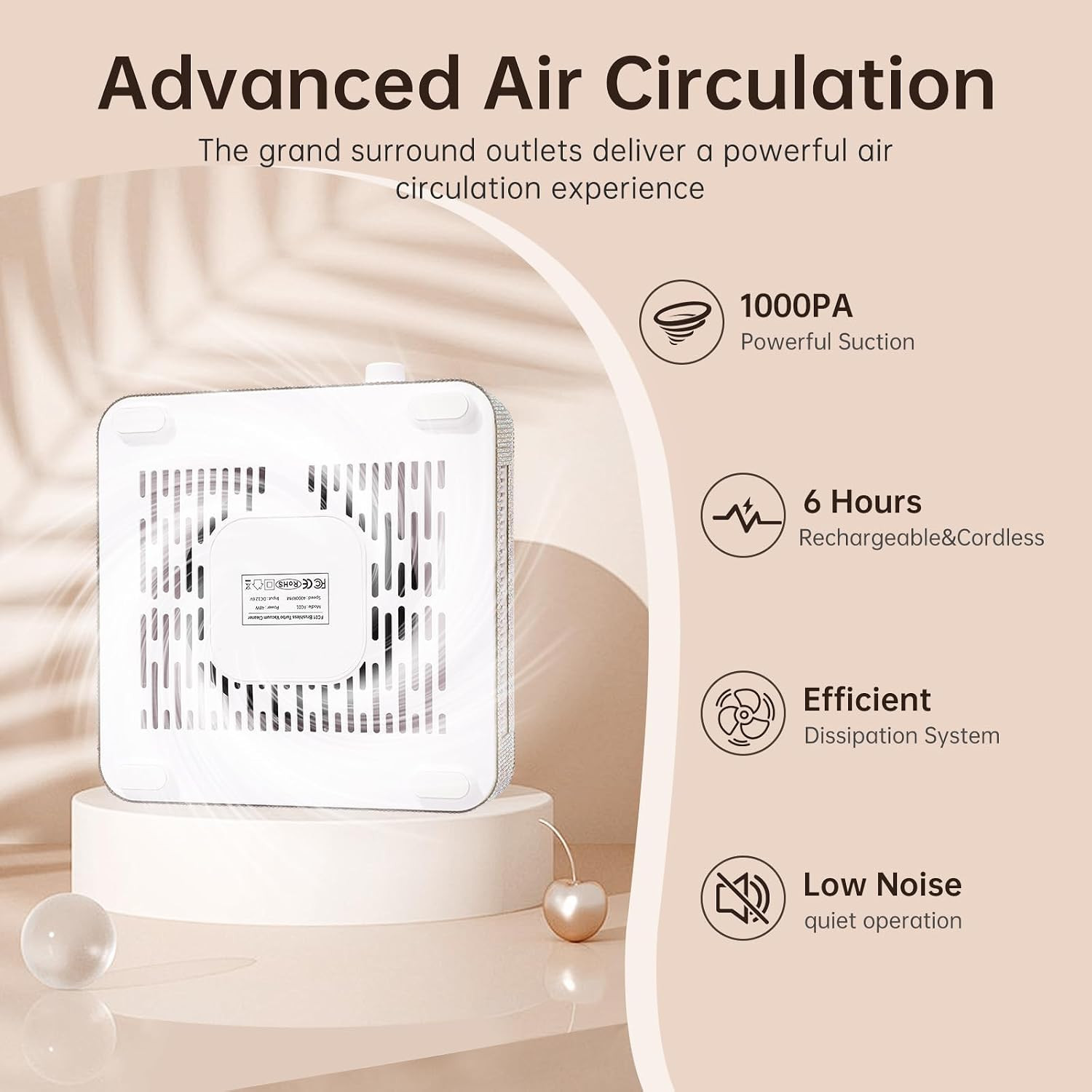 Nail Dust Collector, Cordless 1000PA Dust Collector Nail Tech | Professional Rec