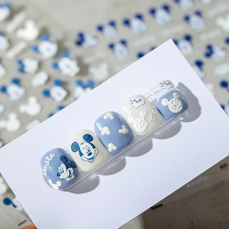 Blue Mickey Mouse Nail Stickers, Character Nail Decals (09)