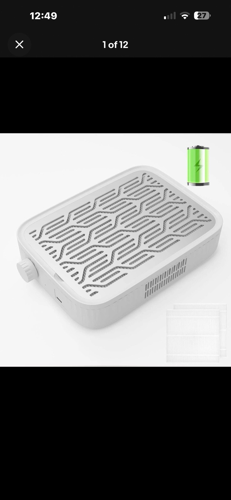 Rechargeable Nail Dust Collector with 2 Filters, Vacuum Fan for Acrylic Nails
