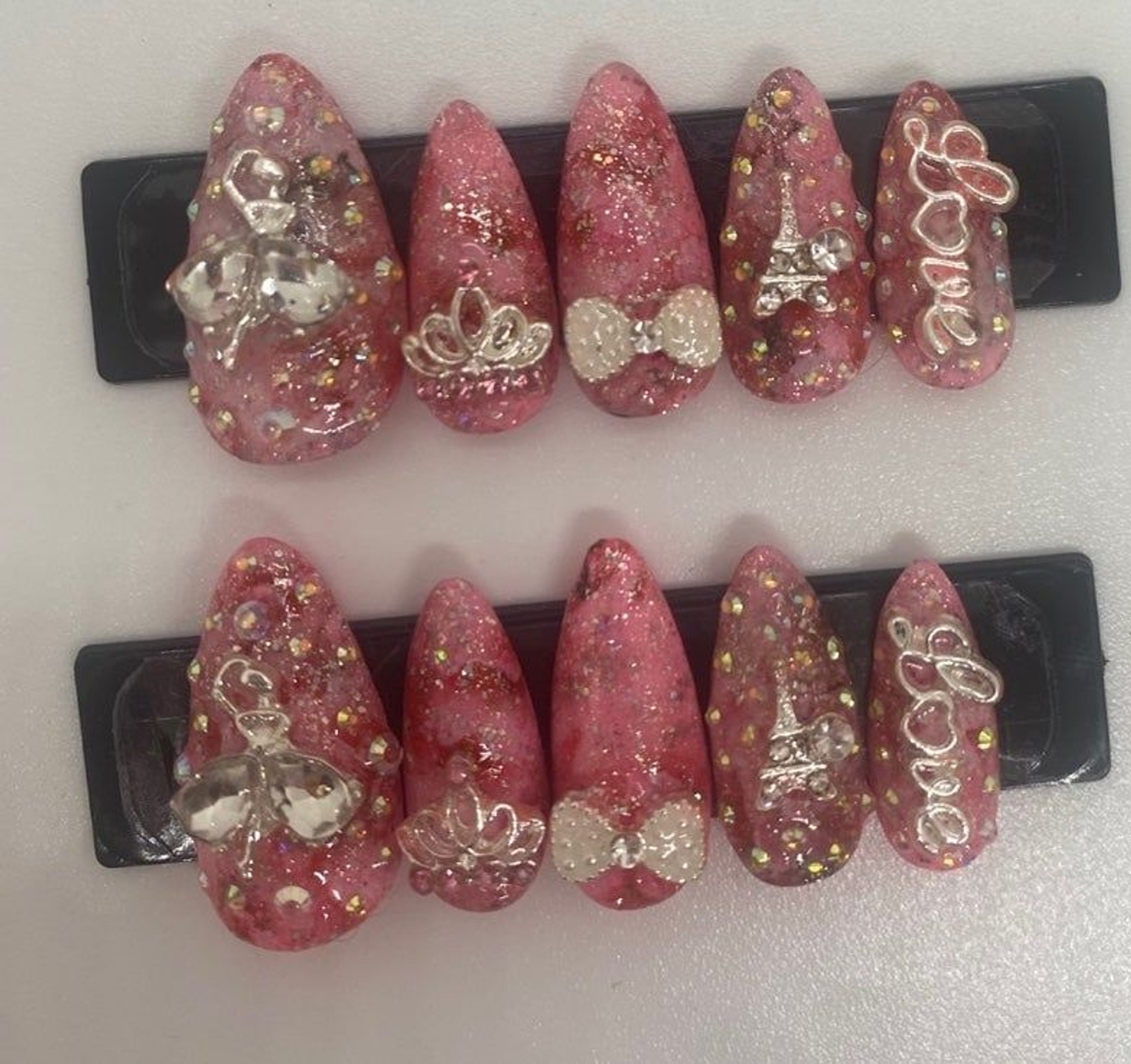 Love Pink Ballerina Almond Press On Nails