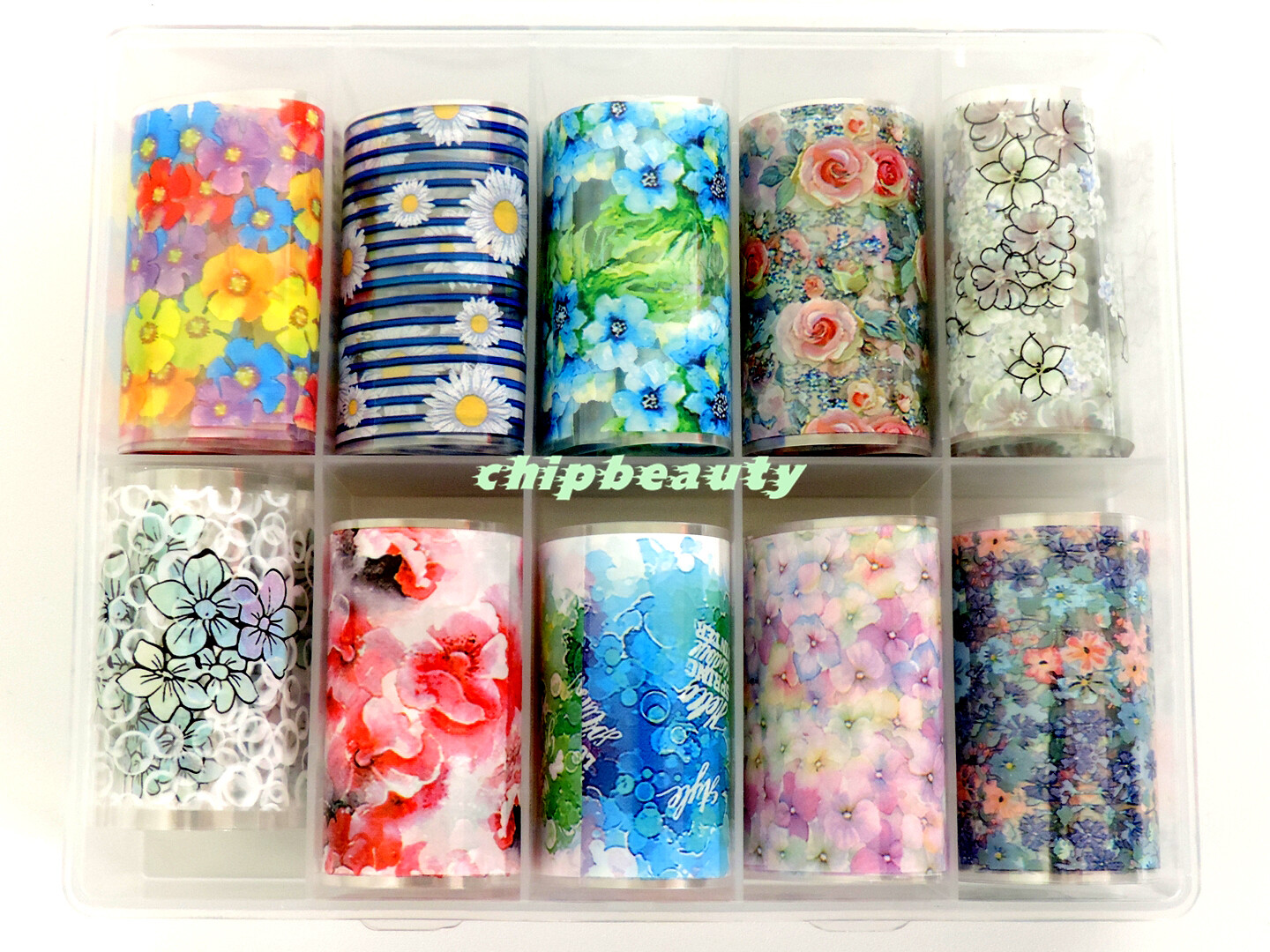 Foils Art Design Nail Tip Decoration Colorful Transfer 10Pcs/Set Foil Art#4