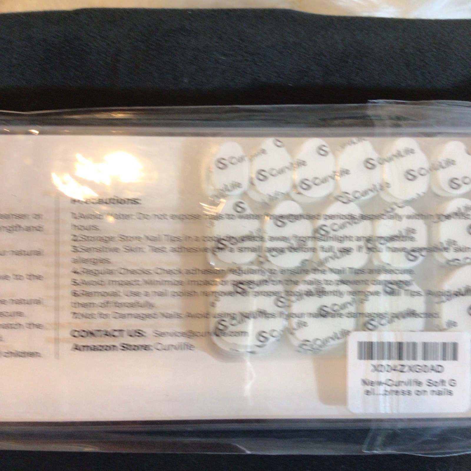 CurvLife Purple Silver Pre-Designed Full Cover Square Press-On Nails M Glue