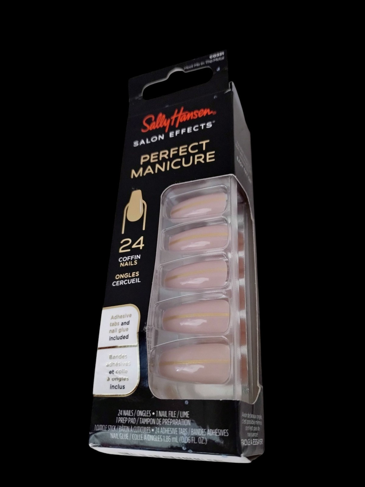 Sally Hansen SALON EFFECTS PERFECT MANICURE 24 COFFIN Nails MEET ME IN THE METAL