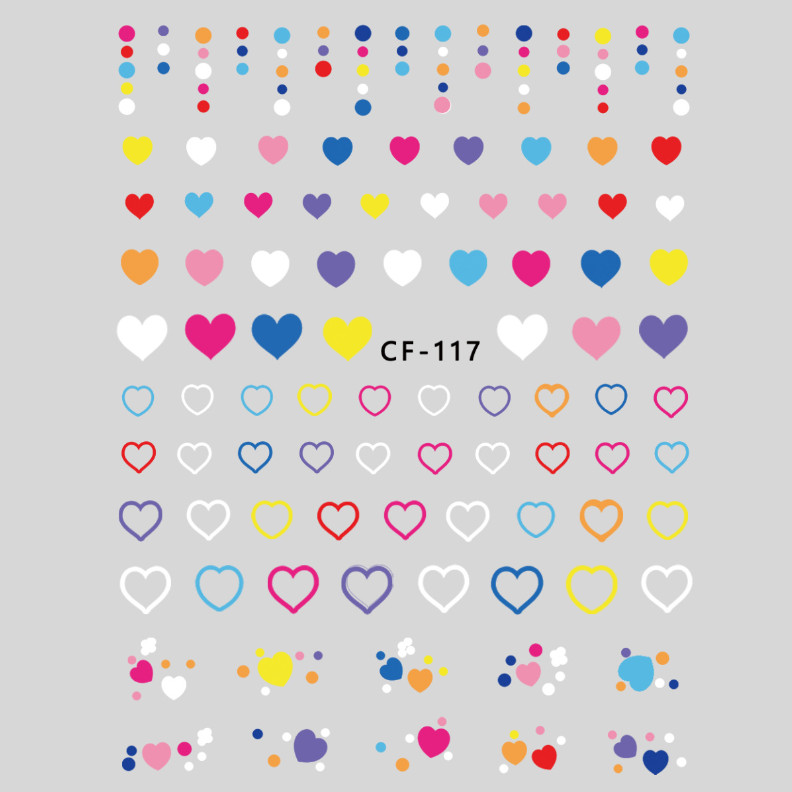 5d Embossed Nail Art Star Heart Design Self Adhesive Stickers Women NS53
