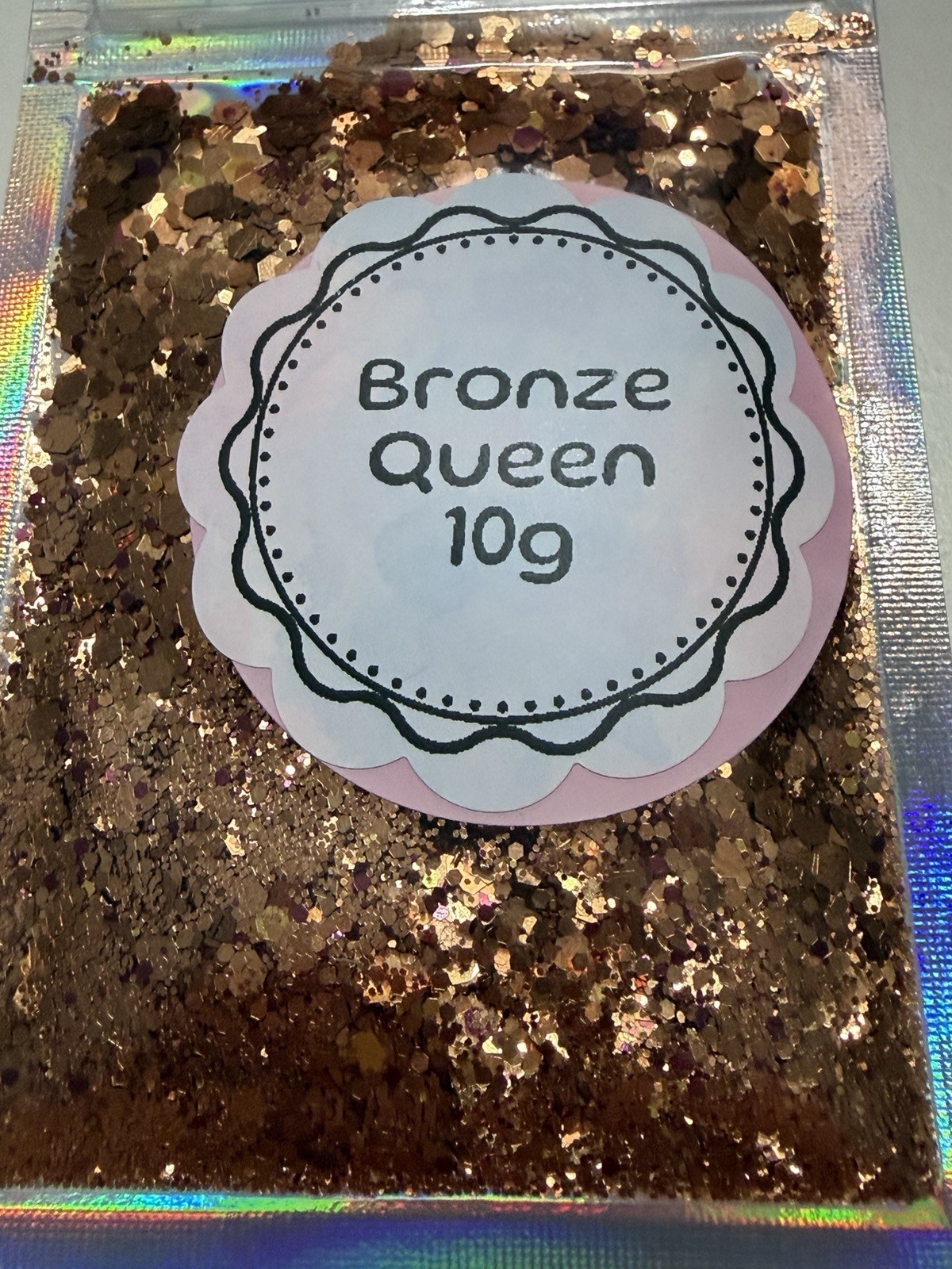 NAIL ART GLITTER NEW!! BRONZE QUEEN 10g HOLOGRAPHIC BAG