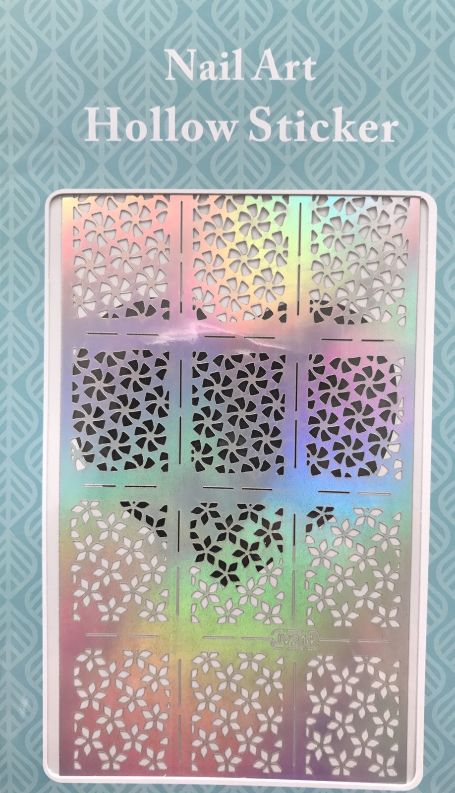 12 Tips/Sheet Vinyl Nail Art Hollow Sticker Stencil JV214