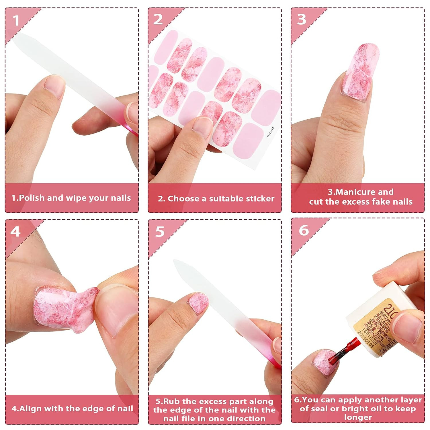 168 Pieces 12 Sheets Full Wrap Nail Polish Stickers Self Adhesive Lovely Style