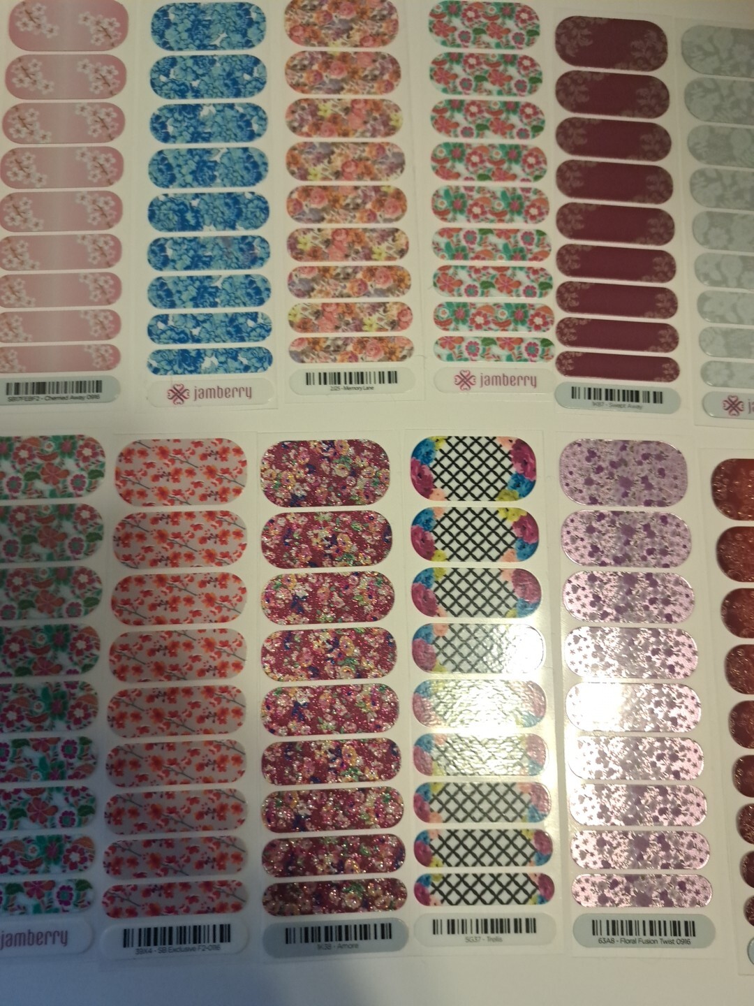 Jamberry Nail Wraps Lot of 20 Half Sheets Florals