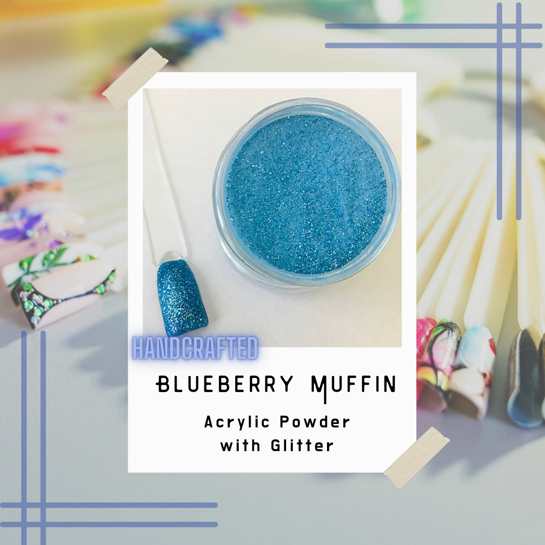 Handcrafted Acrylic Powder Glitter Mix. Aqua & Blue Color Collection