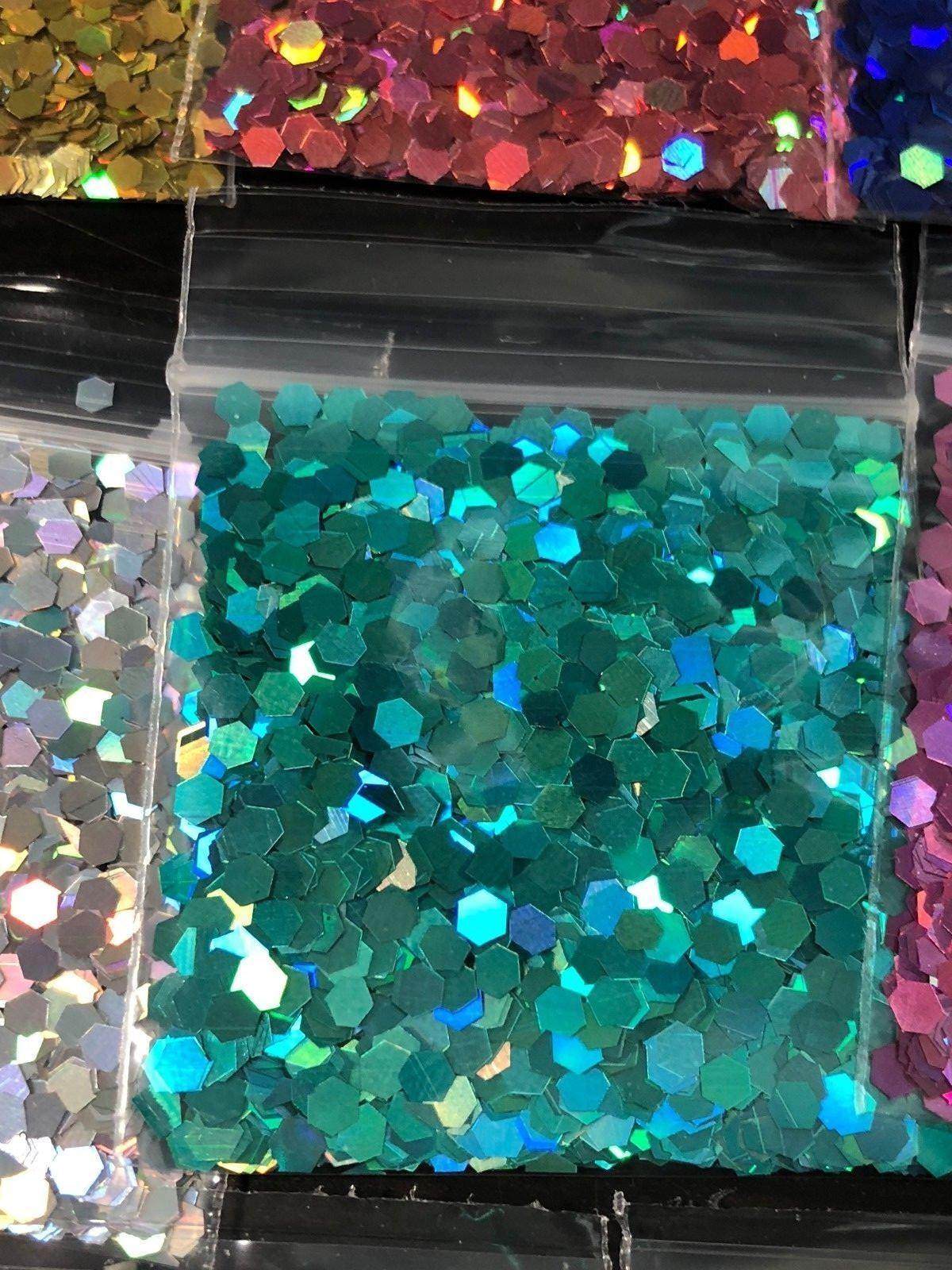 Solvent Resistant 3MM HEXGON Shape Holographic You Choose Color Nail US Seller