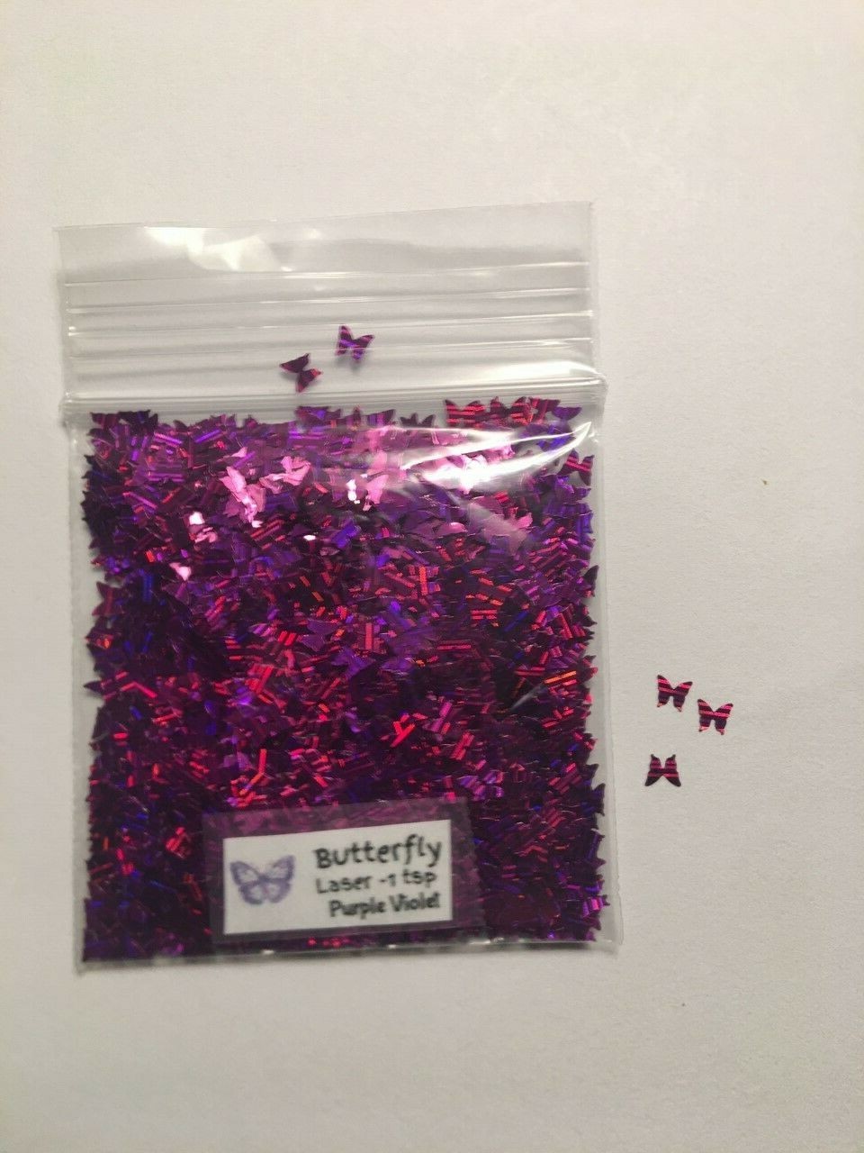 NEW Laser BUTTERFLY sharp (Purple Violet) Glitter 1tsp-4Nail Art Face Craft-US
